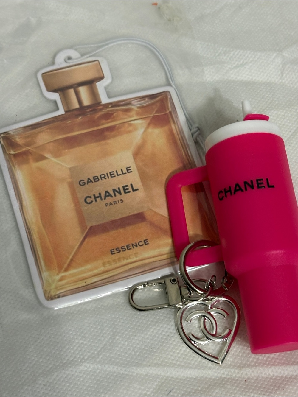 Hot Pink Cup Charm Keychain & Air Freshener